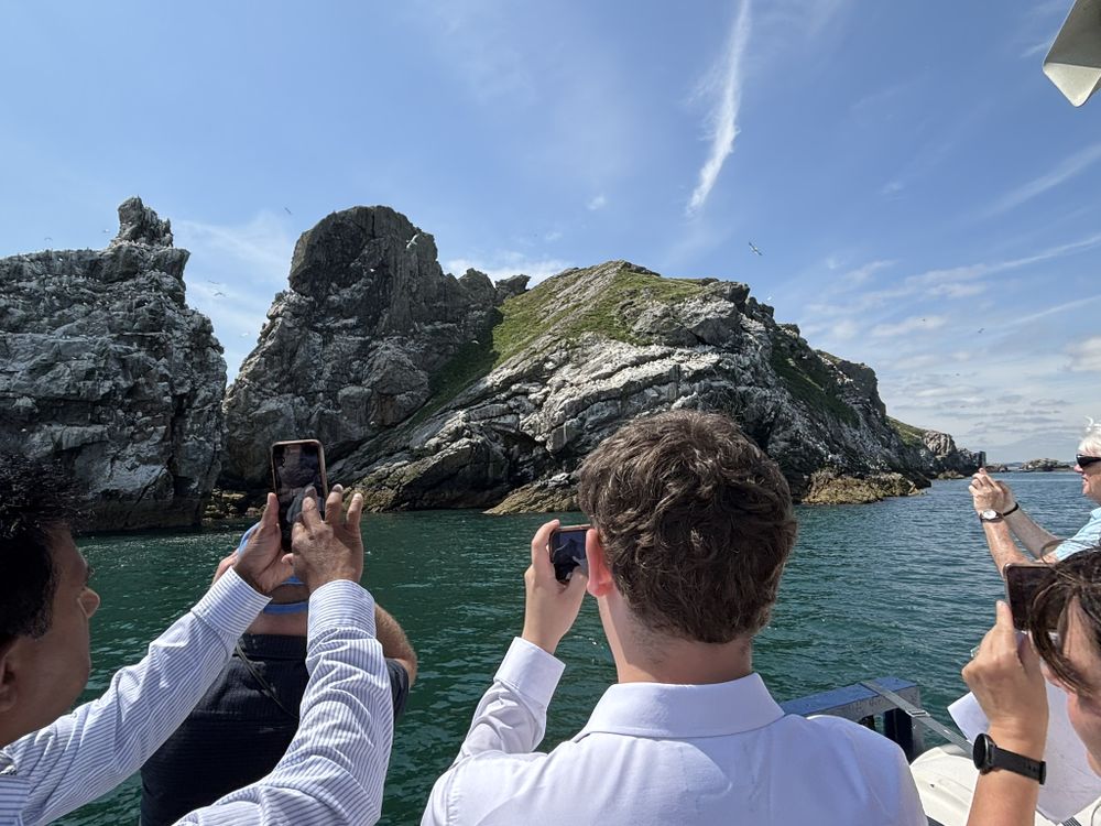 Attendees admiring the seabirds on the stack at Ireland Eye off Howth Head
